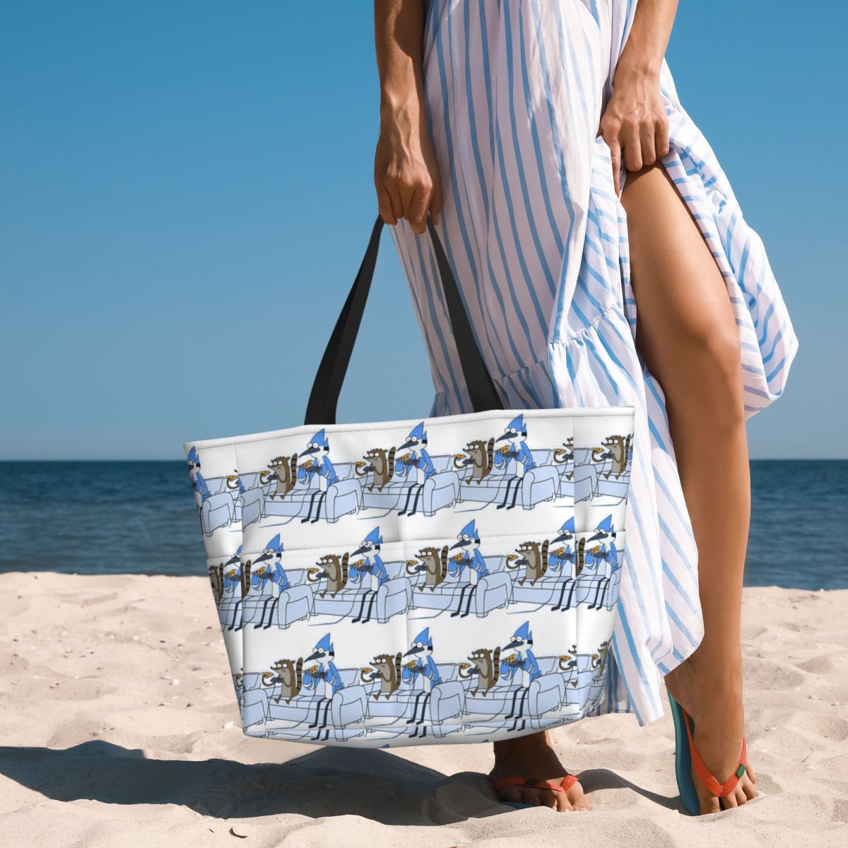 Yoga Fitness Video - Borsa da spiaggia Mordecai And Rigby