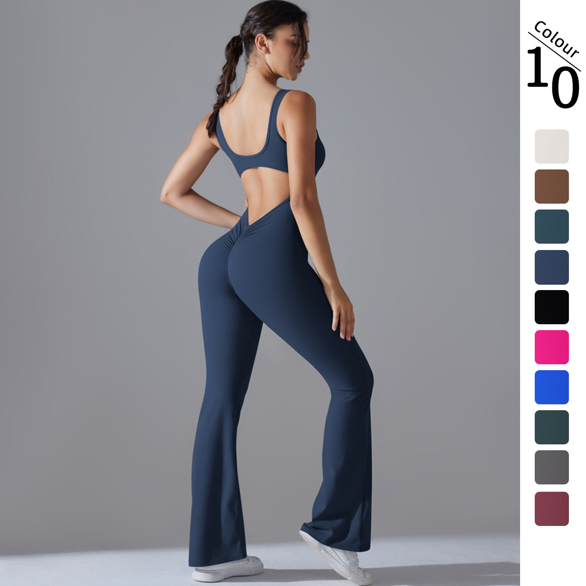 Yoga Fitness Jumpsuit - Tuta sexy con scollo a V