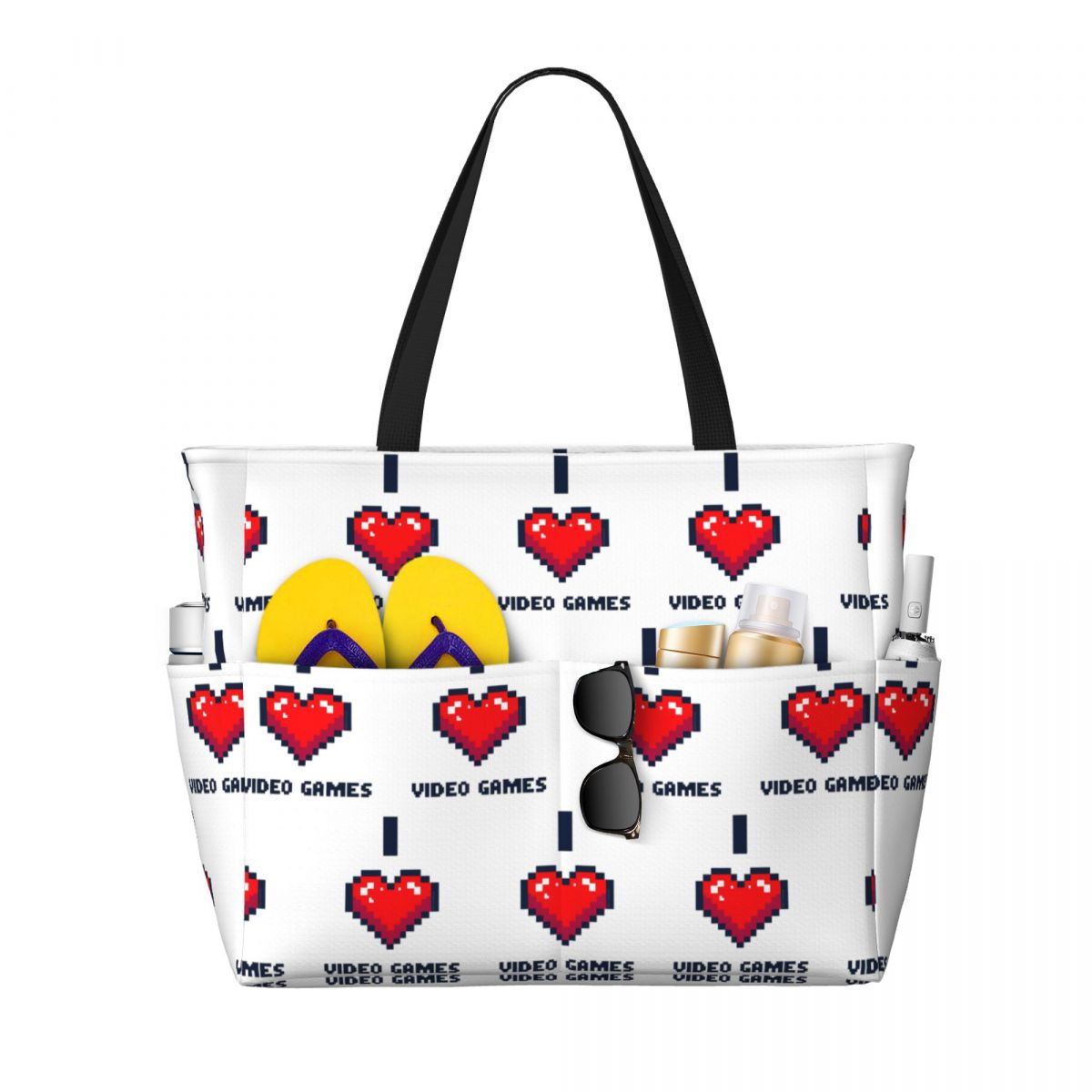 Yoga Fitness Video - Borsa da spiaggia I Heart Video