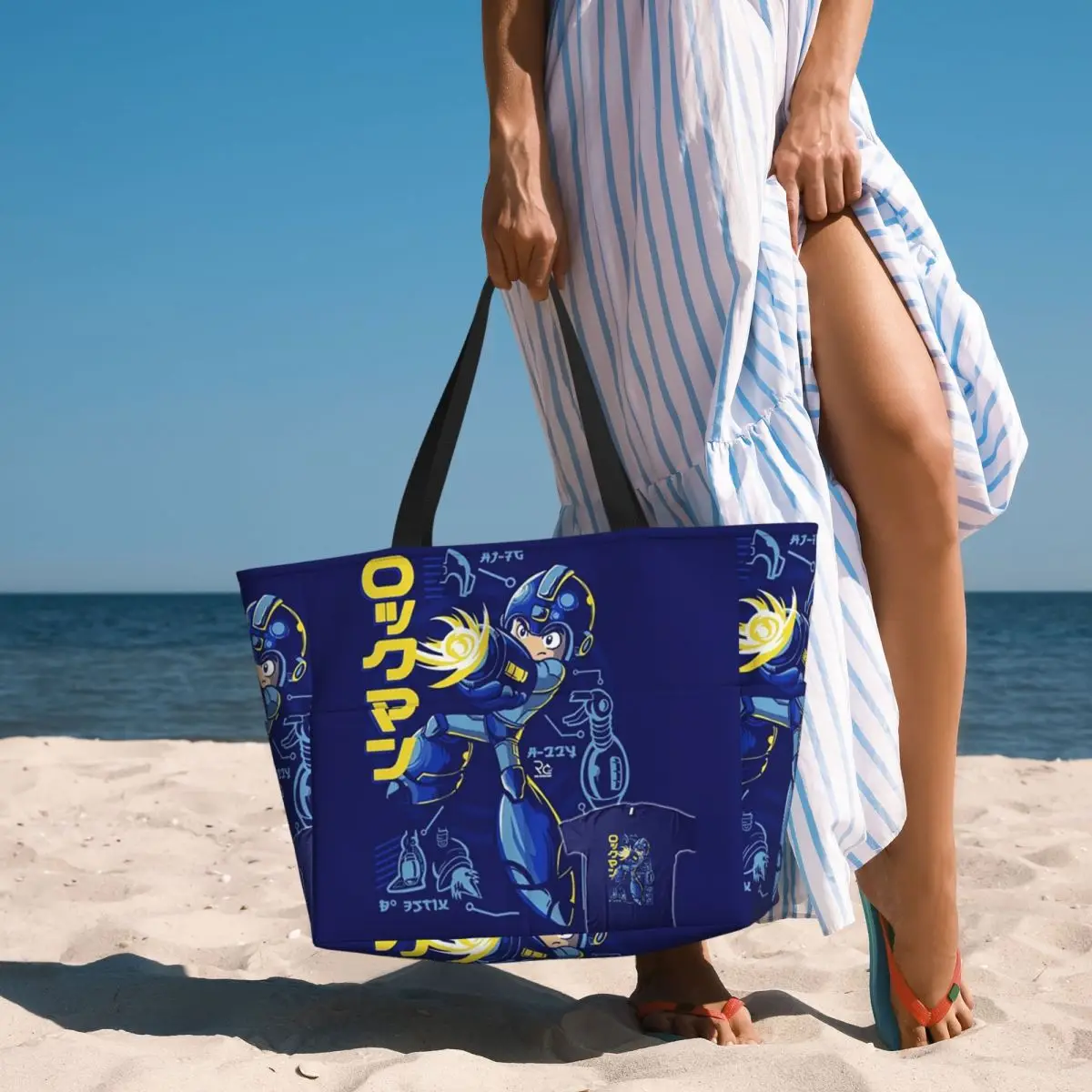 Yoga Fitness Video - Borsa tote da spiaggia Mega Man