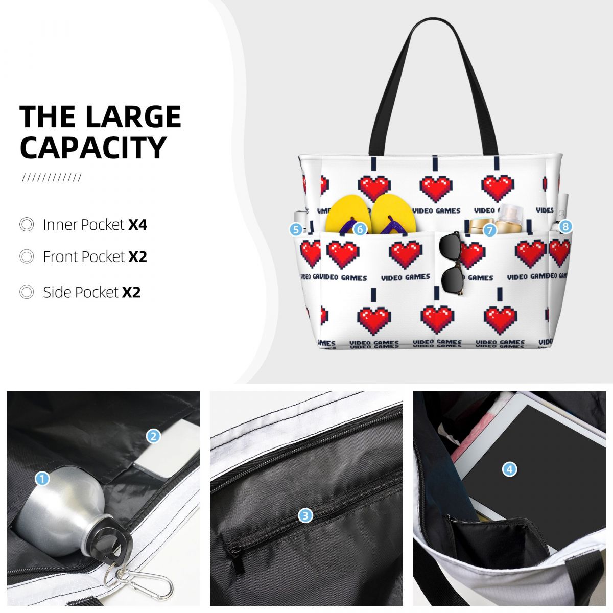 Borsa da spiaggia I Heart Vide - Yoga Fitness Video recensione e prezzo